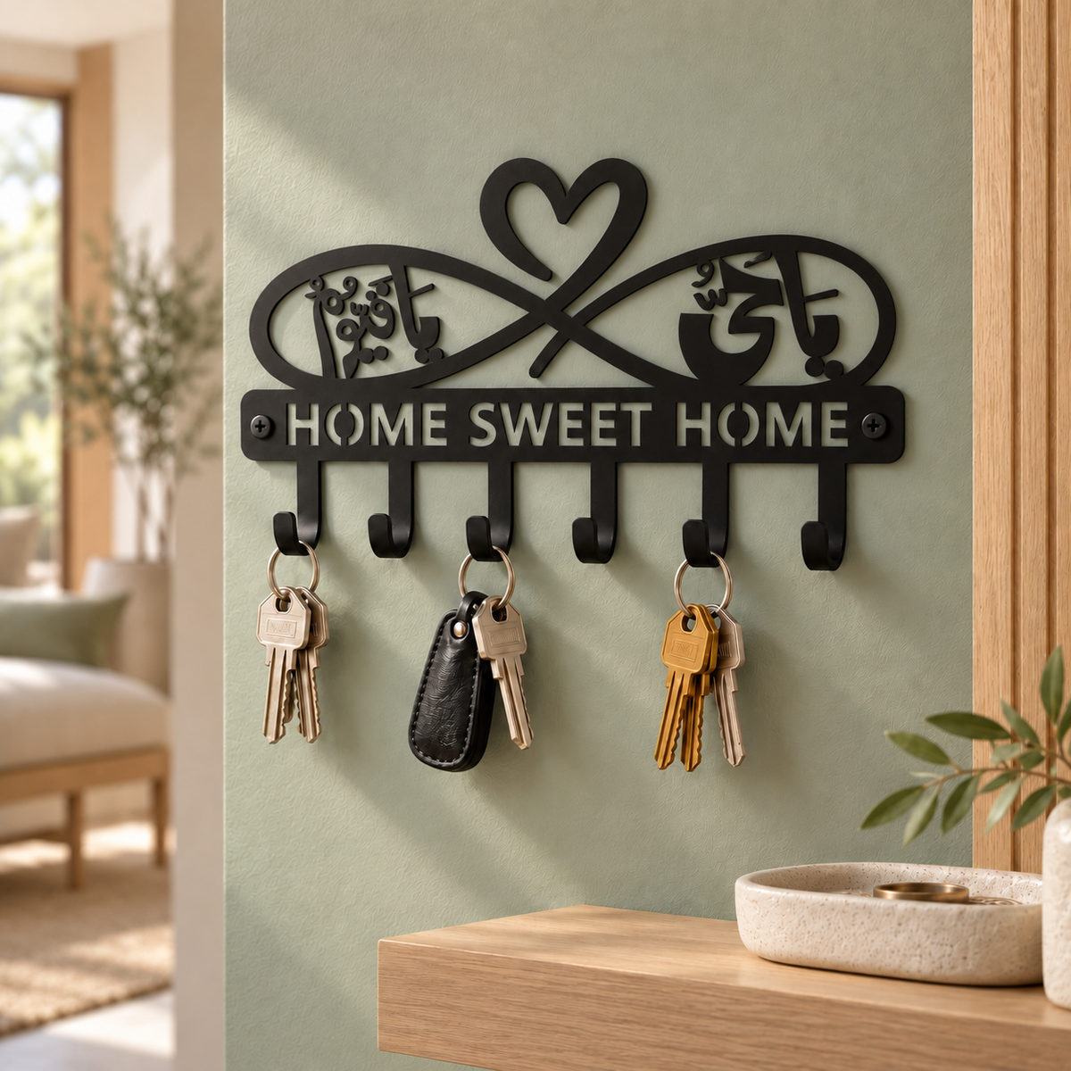 Mega Offer: Set of 5 Premium Metal Key Holders – Matte Black Wall Organizer (Select Any 5)