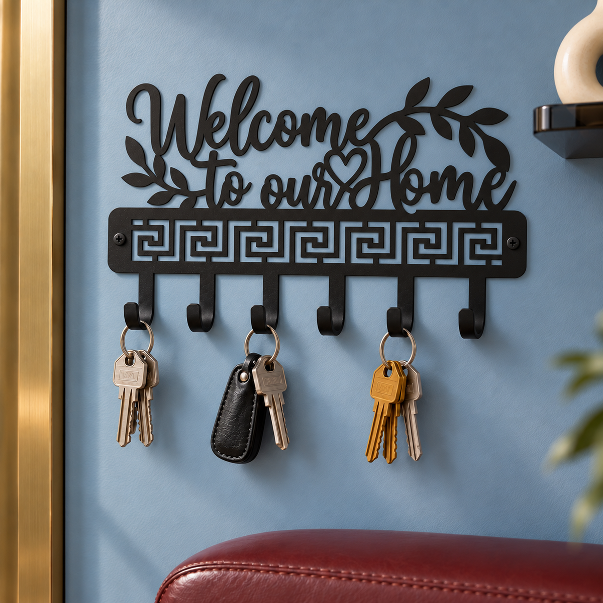 Mega Offer: Set of 5 Premium Metal Key Holders – Matte Black Wall Organizer (Select Any 5)