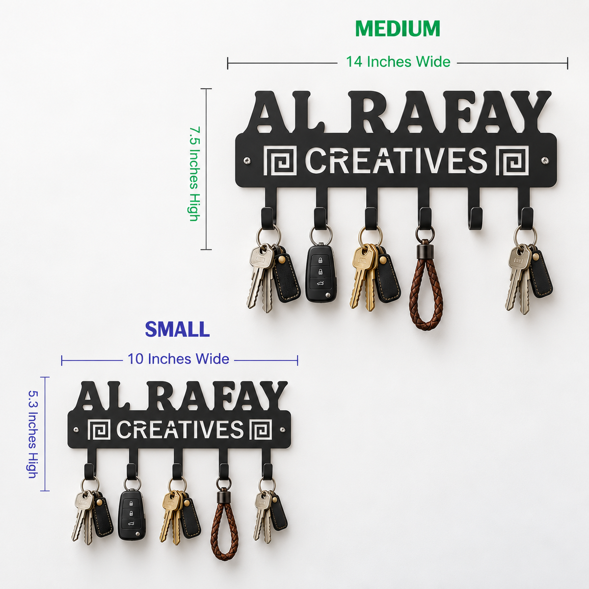 Personalized Metal Key Holder – Custom Name, Company Logo & Shop Wall Organizer