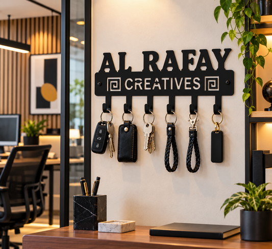 Personalized Metal Key Holder – Custom Name, Company Logo & Shop Wall Organizer